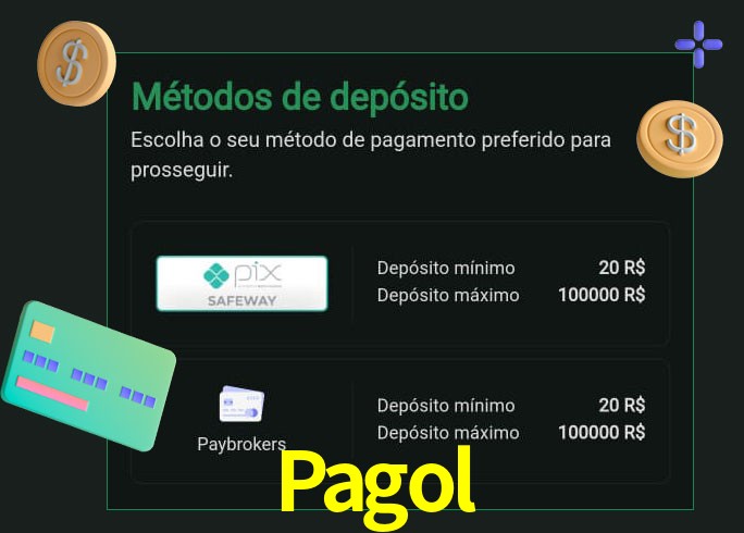 O cassino Pagol oferece uma grande variedade de métodos de pagamento